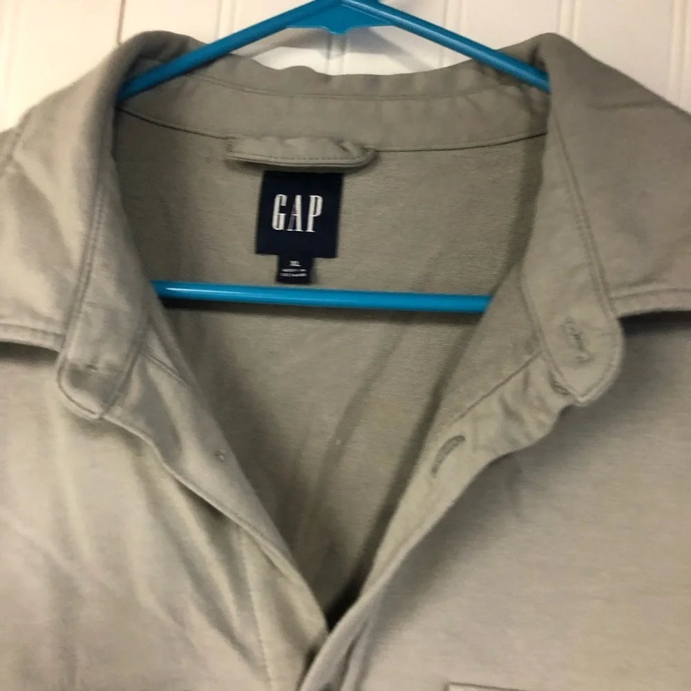 GAP Gray Button-Up Shirt Long Sleeve Thick XL